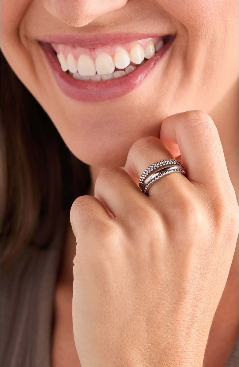 Alex and Ani Textured Stacking Ring Set of 3, Alternate, color, Silver