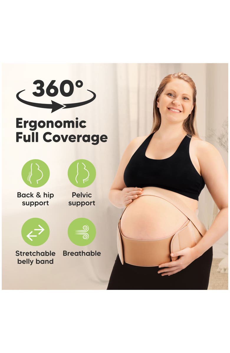 KeaBabies Nurture 2-in-1 Maternity Support Belt, Alternate, color, Classic Ivory