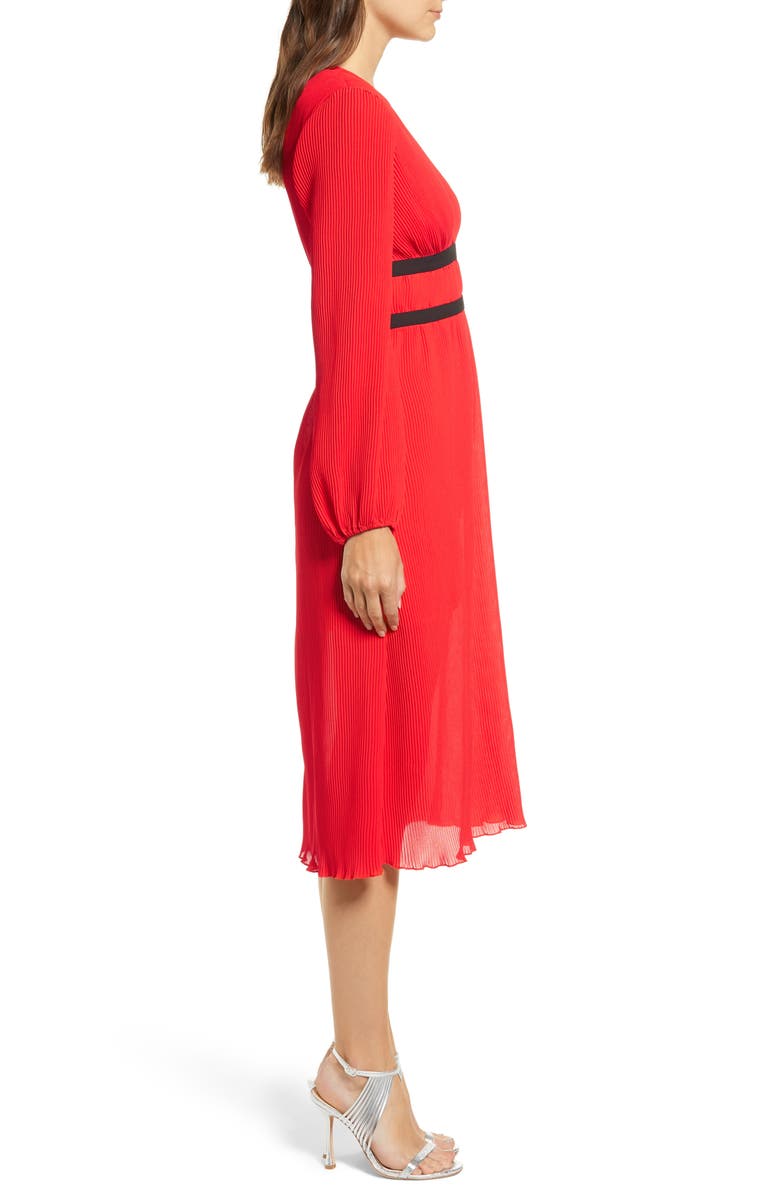 WAYF Patton Plunge Plissé Dress, Alternate, color,