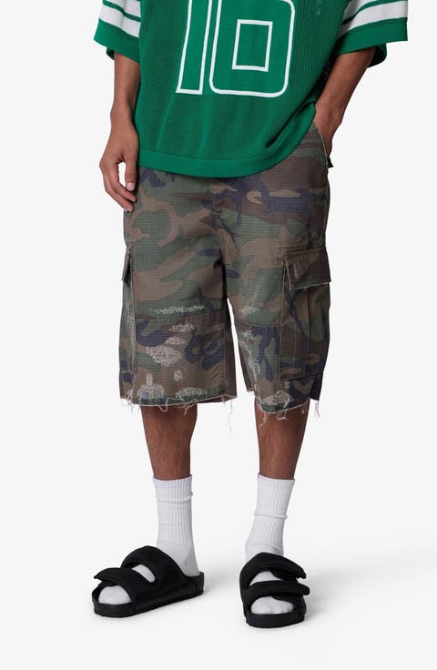 Baggy Distressed Cargo Shorts