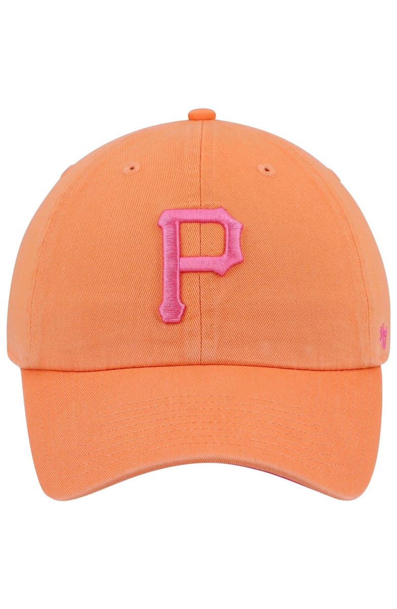 '47 Men's '47 Orange Pittsburgh Pirates Mango Magenta Undervisor Clean Up Adjustable Hat, Alternate, color,