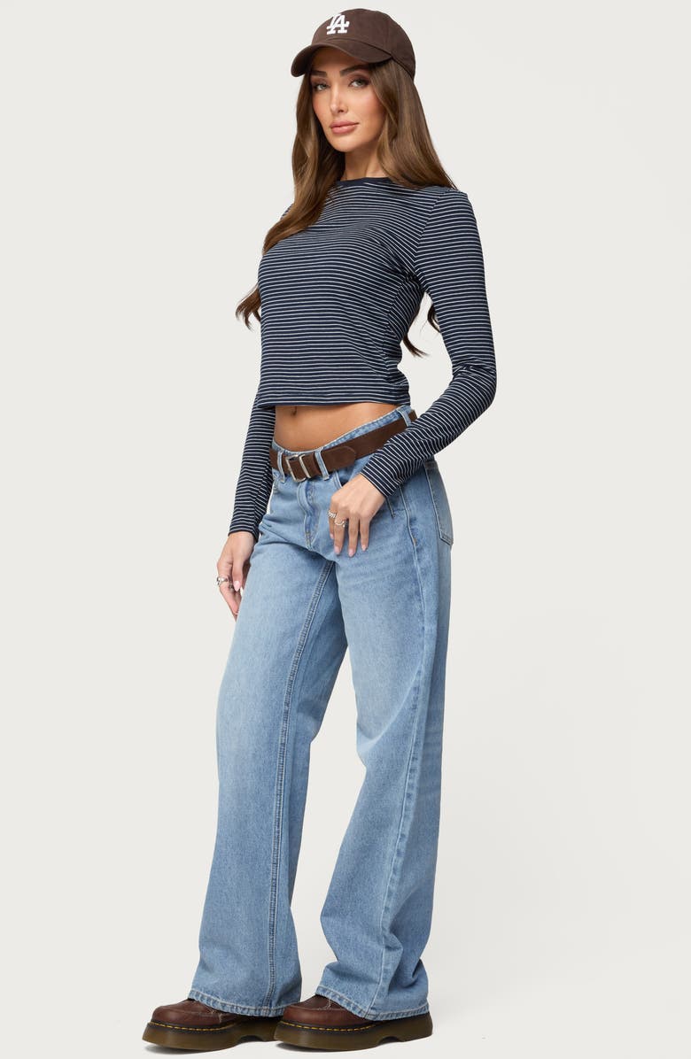 EDIKTED Brianna Long Sleeve Crop T-Shirt, Alternate, color, 