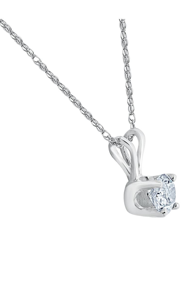 Bliss Diamond 1/4ct Solitaire Round Lab Grown Diamond Pendant 14K Gold, Alternate, color, 14K White Gold