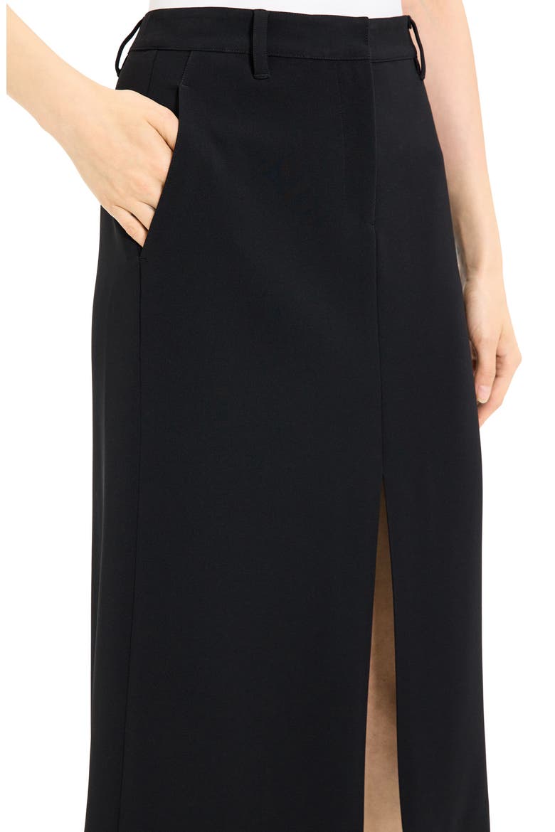 Front Vent A-Line Skirt, Alternate, color, BLACK