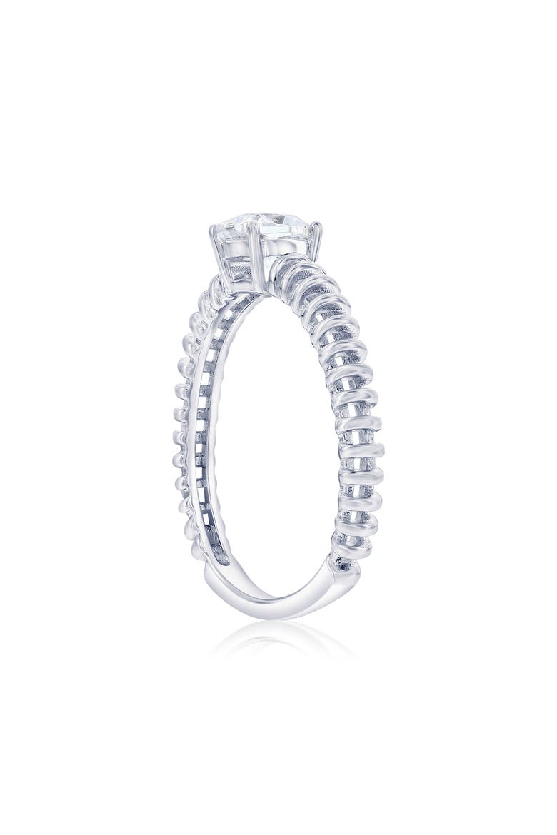 Square Cubic Zirconia Wire Ring, Alternate, color, SILVER