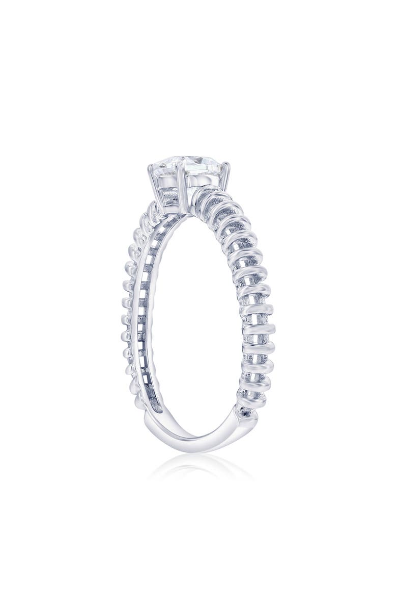 SIMONA Square Cubic Zirconia Wire Ring, Alternate, color, Silver