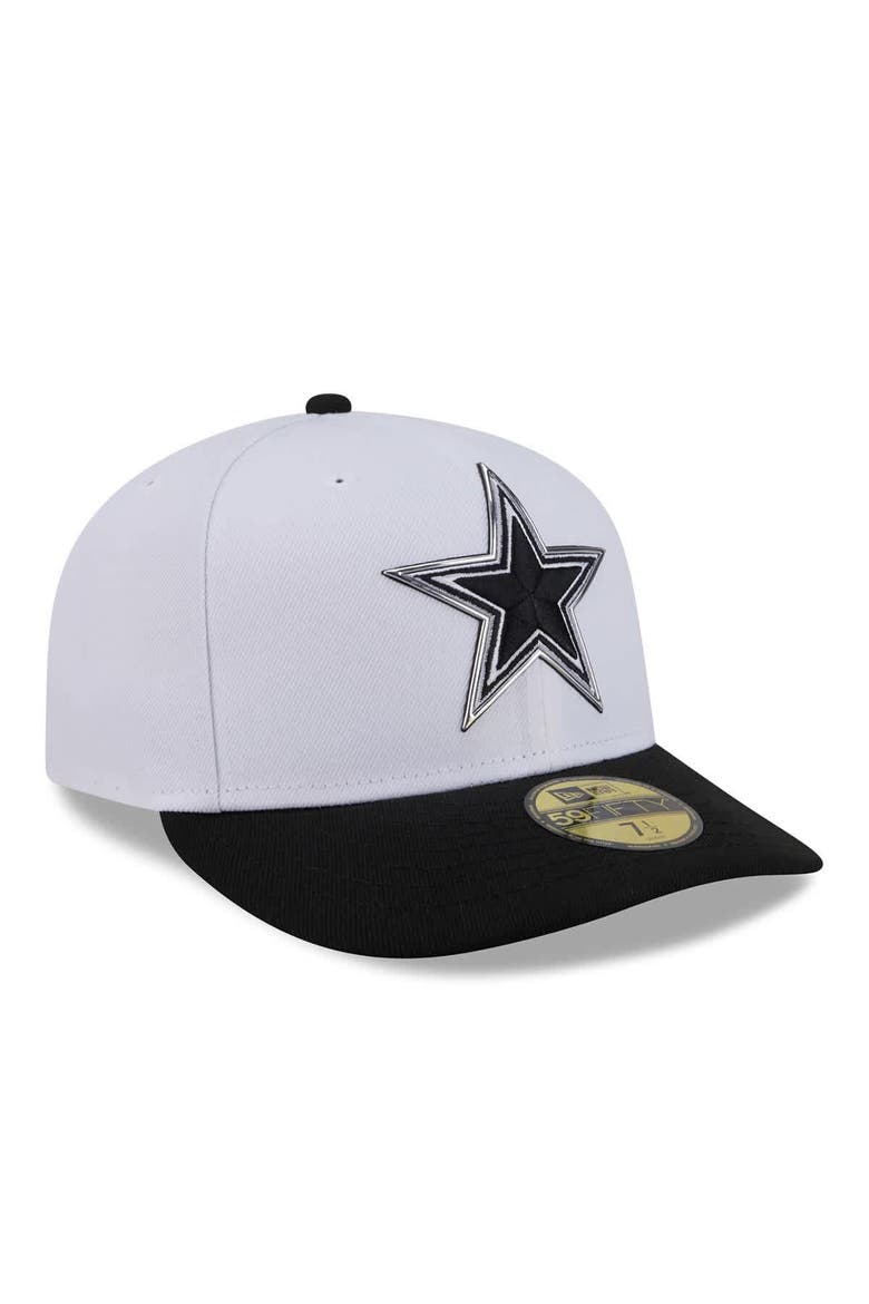 Men's New Era  White/Black Dallas Cowboys 2026 NFL Draft Pre-Curved 59FIFTY Fitted Hat, Alternate, color, White