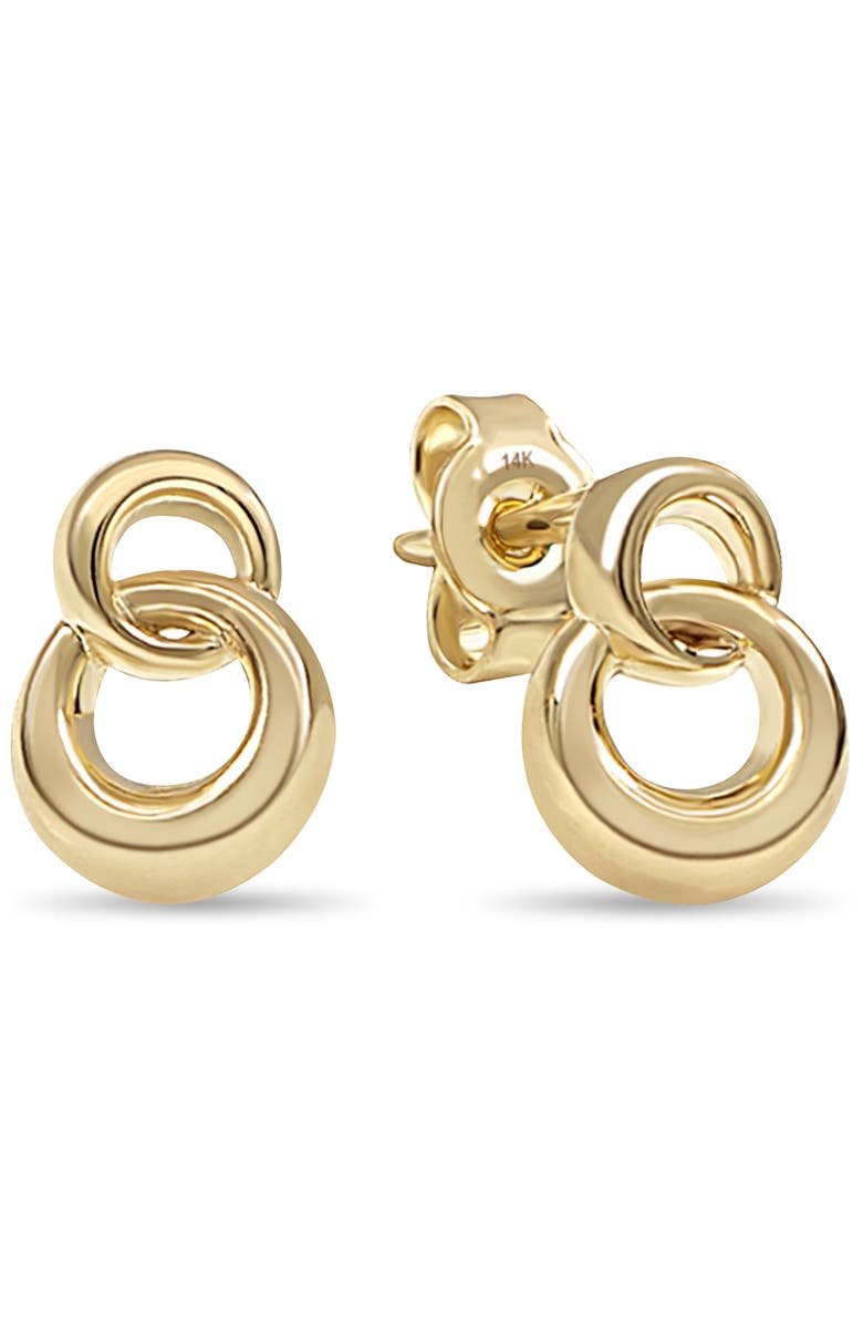 DEVATA Love Knot Stud Earrings in 14K Gold, Main, color,