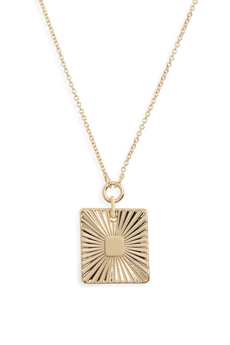 Fluted Pendant Necklace, Main, color, BLACK/ GOLD