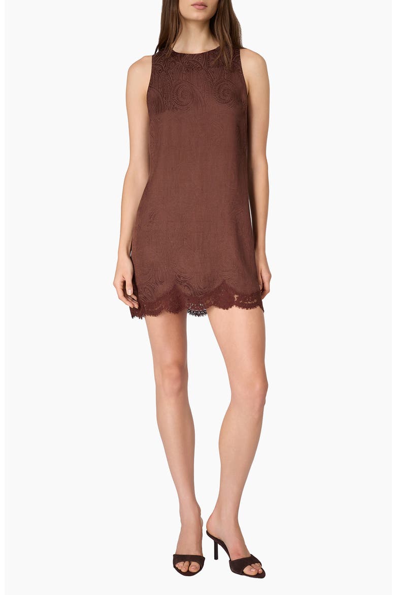 Ingram Paisley Jacquard Shift Dress, Main, color, UMBER