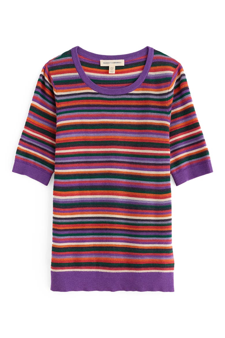 Lawn Striped Sweater, Alternate, color, TINCTORIA WILD ORCHID