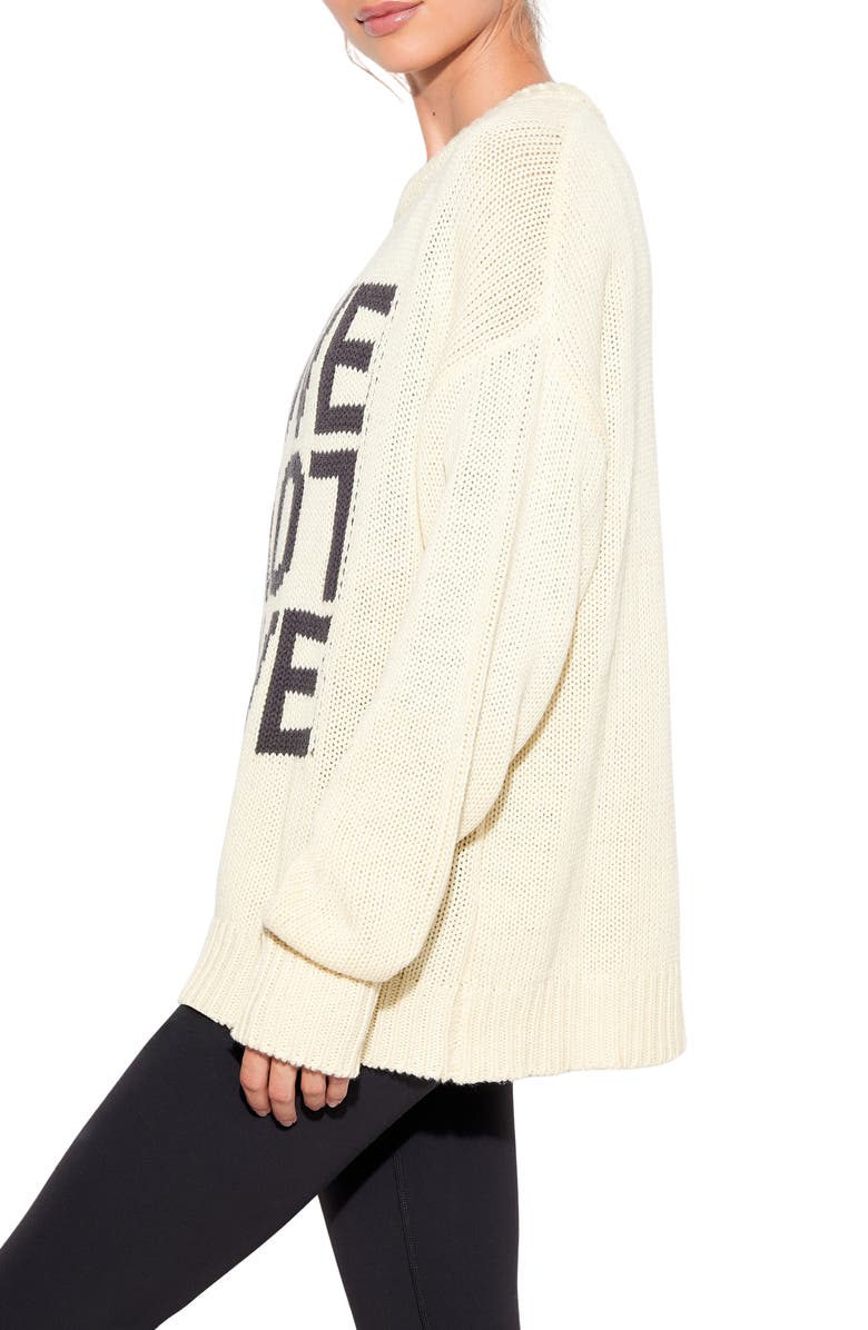 Spiritual Gangster Love Mantra Cotton & Cashmere Graphic Sweater, Alternate, color, 