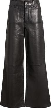 FRAME Le Slim Palazzo Leather Pants