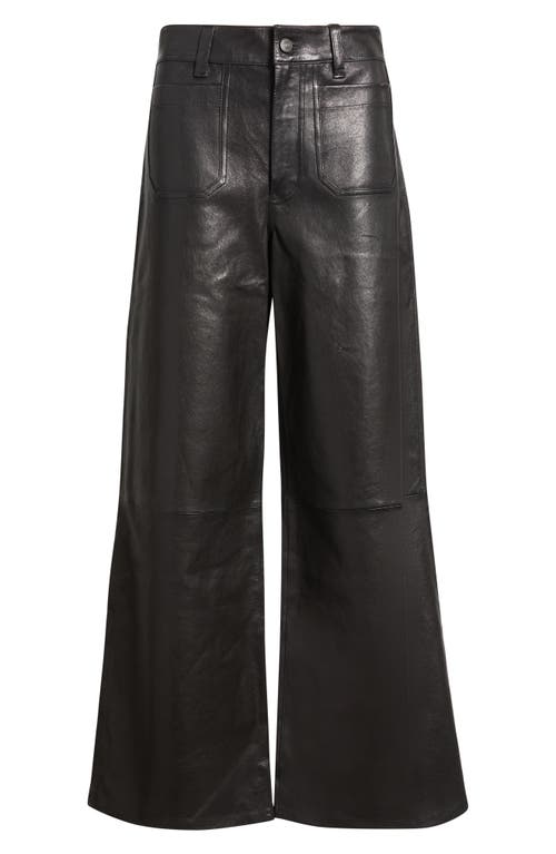 Frame Le Slim Palazzo Leather Pants In Black