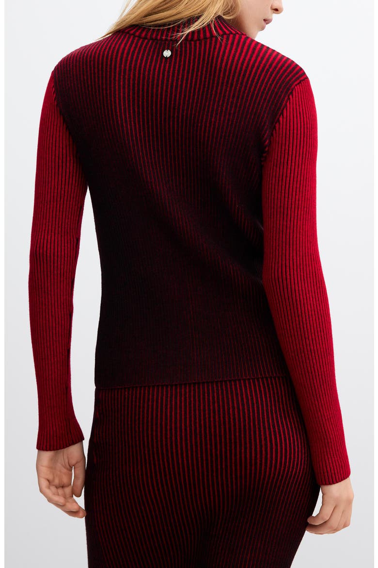 Ribbed Fine Gauge Sweater, Main, color, ORANGE RED