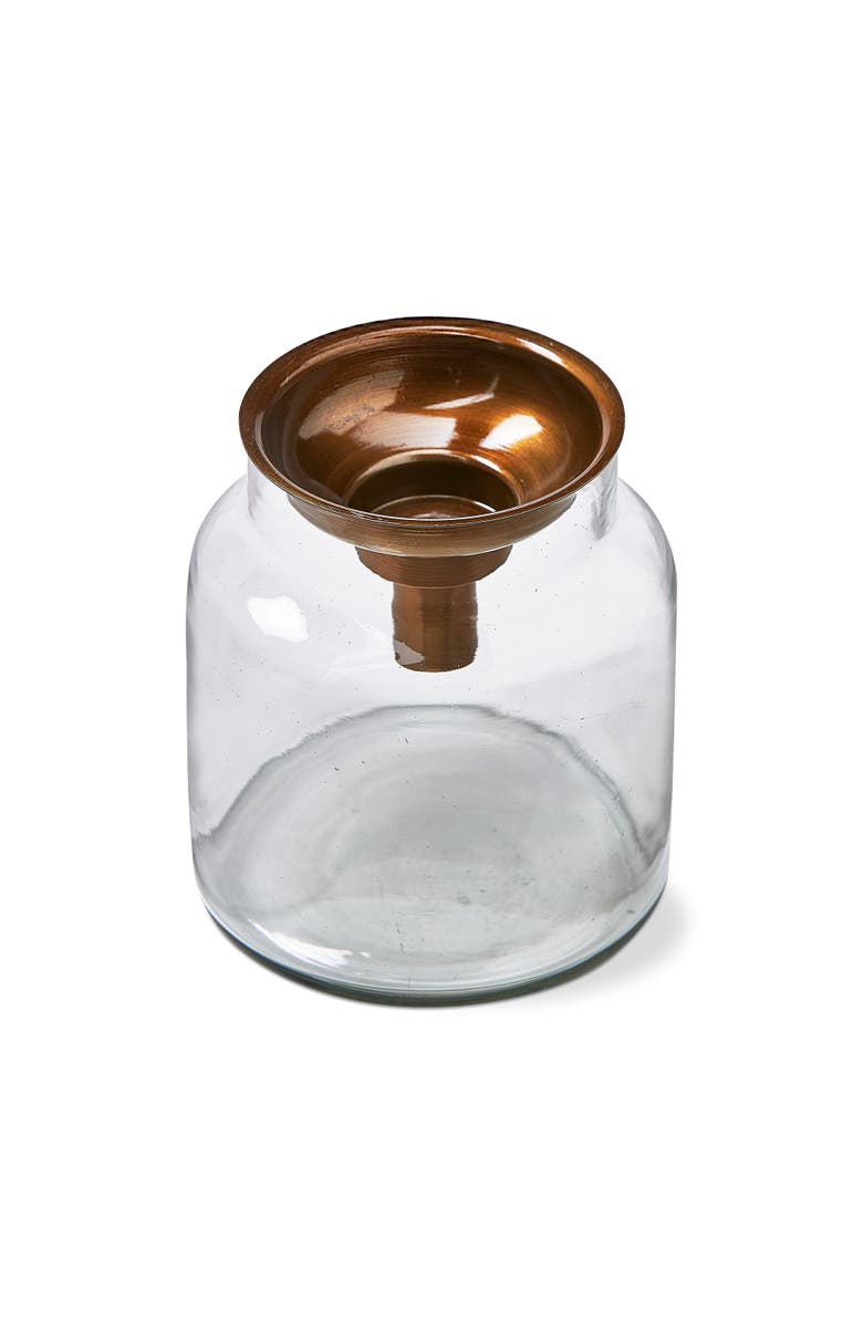 tag Mercantile Clear Glass Tealight Taper Candle Holder, Main, color, White