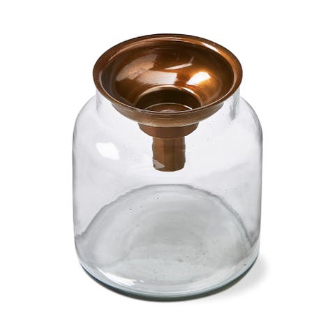 Mercantile Clear Glass Tealight Taper Candle Holder