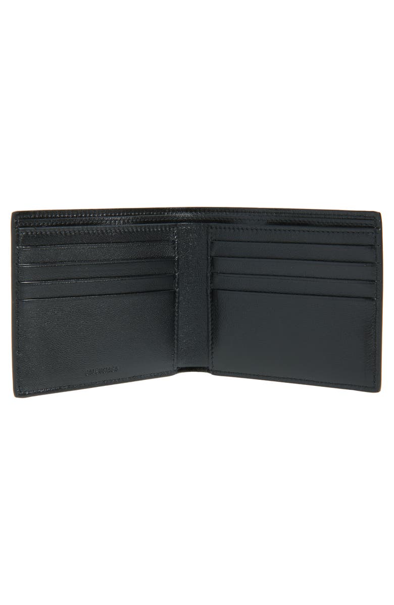 Balenciaga Cash Logo Leather Bifold Wallet, Alternate, color,