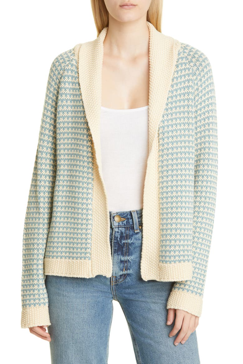 The Minicheck Lodge Shawl Collar Cardigan, Main, color, MORNING SKY