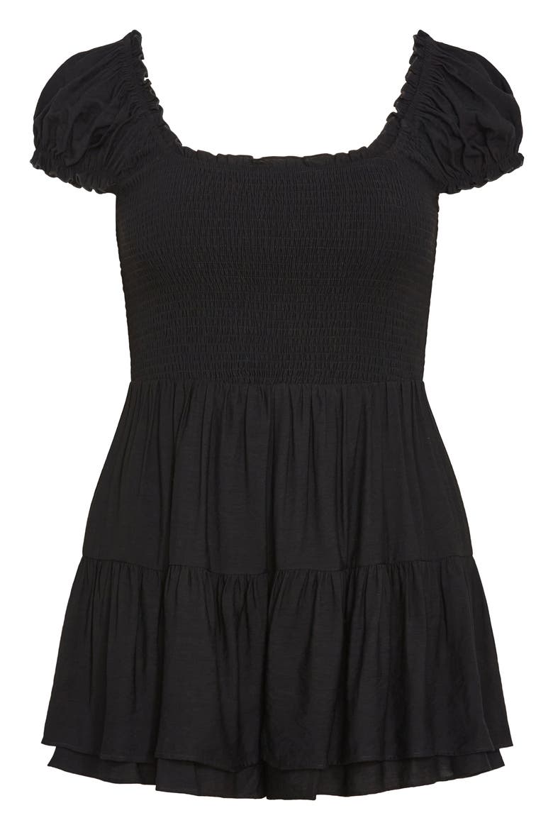 Zuri Short Sleeve Romper, Alternate, color, BLACK