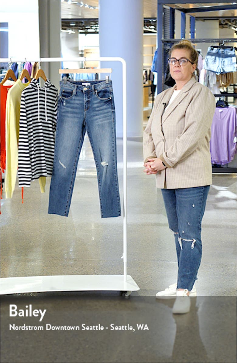 Riley High Waist Raw Hem Slim Boyfriend Jeans, sales video thumbnail