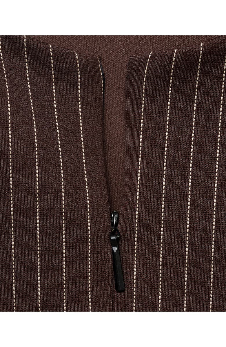 MANGO Fitted Front Zip Sleeveless Top, Alternate, color, Brown