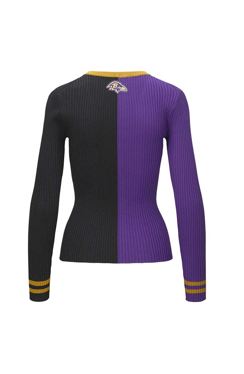 STAUD Women's STAUD Purple/Black Baltimore Ravens Cargo Sweater, Alternate, color, 