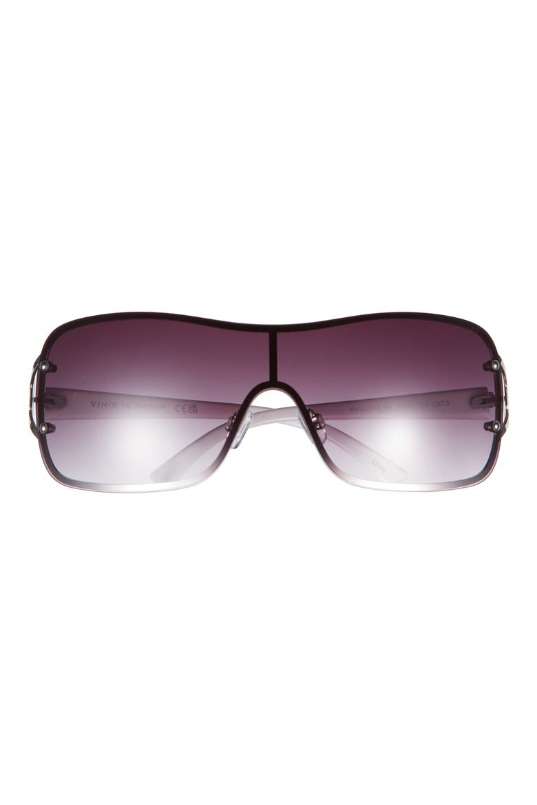 136mm Gradient Shield Sunglasses, Main, color, SILVER