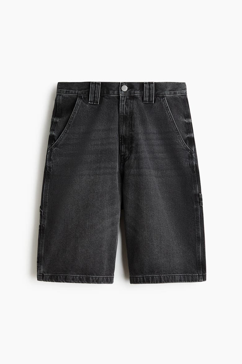 Oversized Carpenter Shorts, Alternate, color, Denim black