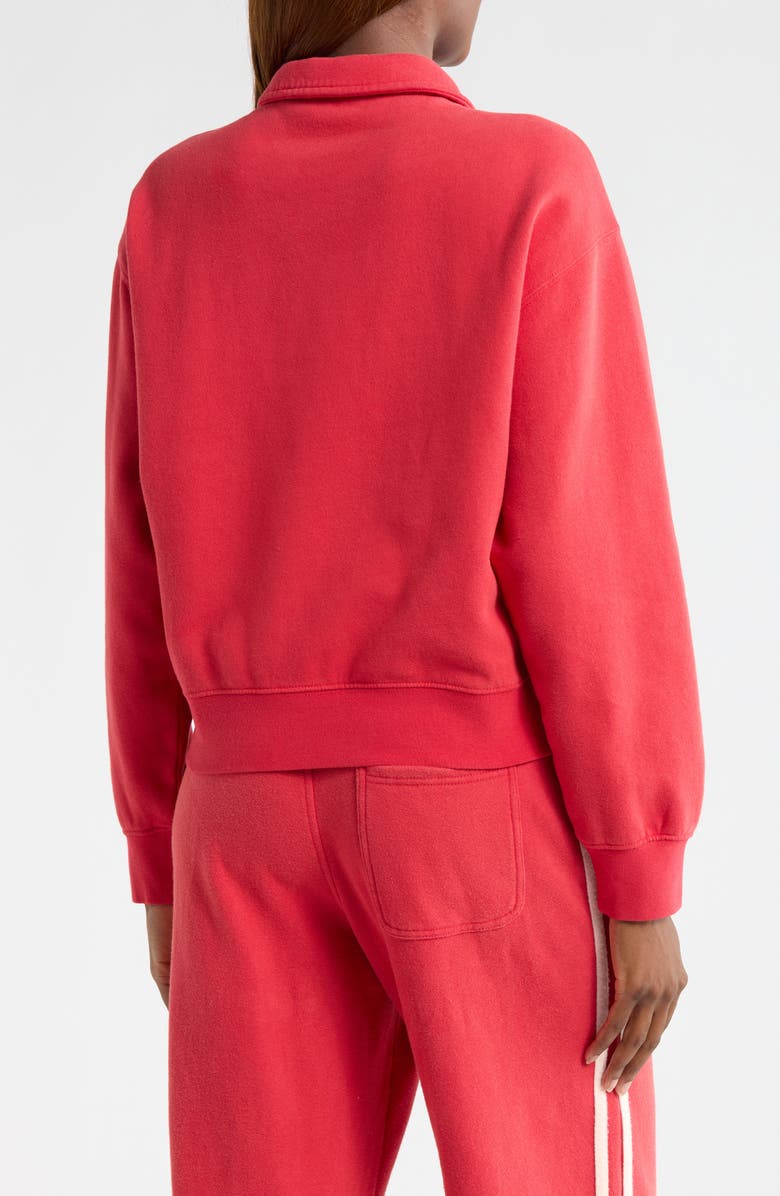 Marine Layer Cloud 9 Cotton Blend Fleece Polo Sweatshirt, Alternate, color, Washed Red