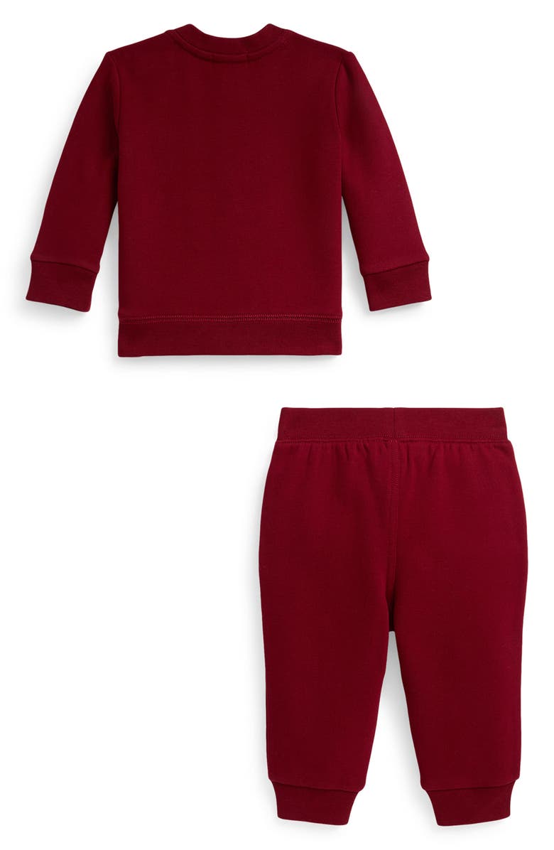 Ralph Lauren Magic Fleece Sweatshirt & Pants Set, Alternate, color, Red