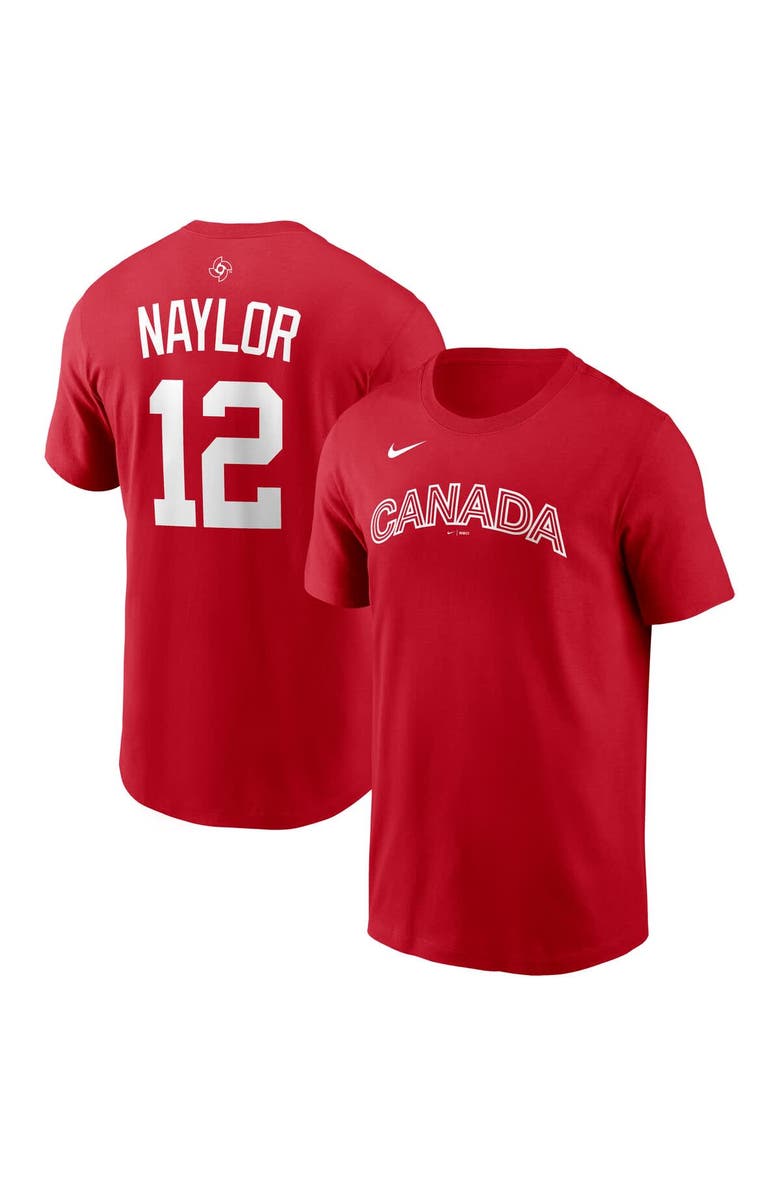 Nike Men's Nike Josh Naylor Red Canada Baseball 2026 World Baseball Classic Name & Number T-Shirt, Main, color, Red