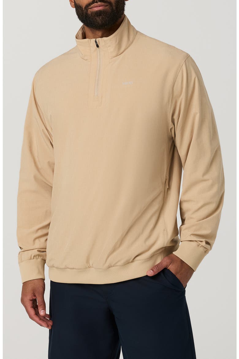 Venture Quarter Zip Performance Jacket, Main, color, KHAKI LINEN TEXTURE