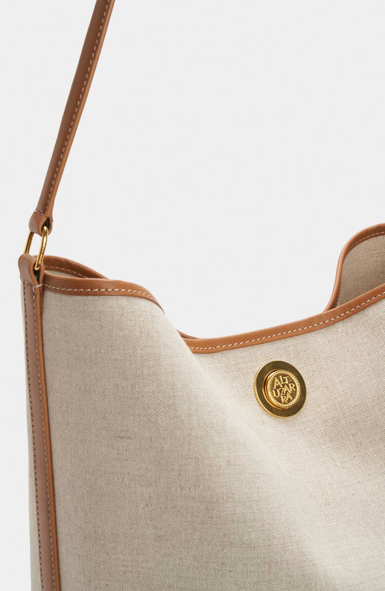 Altuzarra Large North/South Canvas & Leather Bucket Bag, Alternate, color,