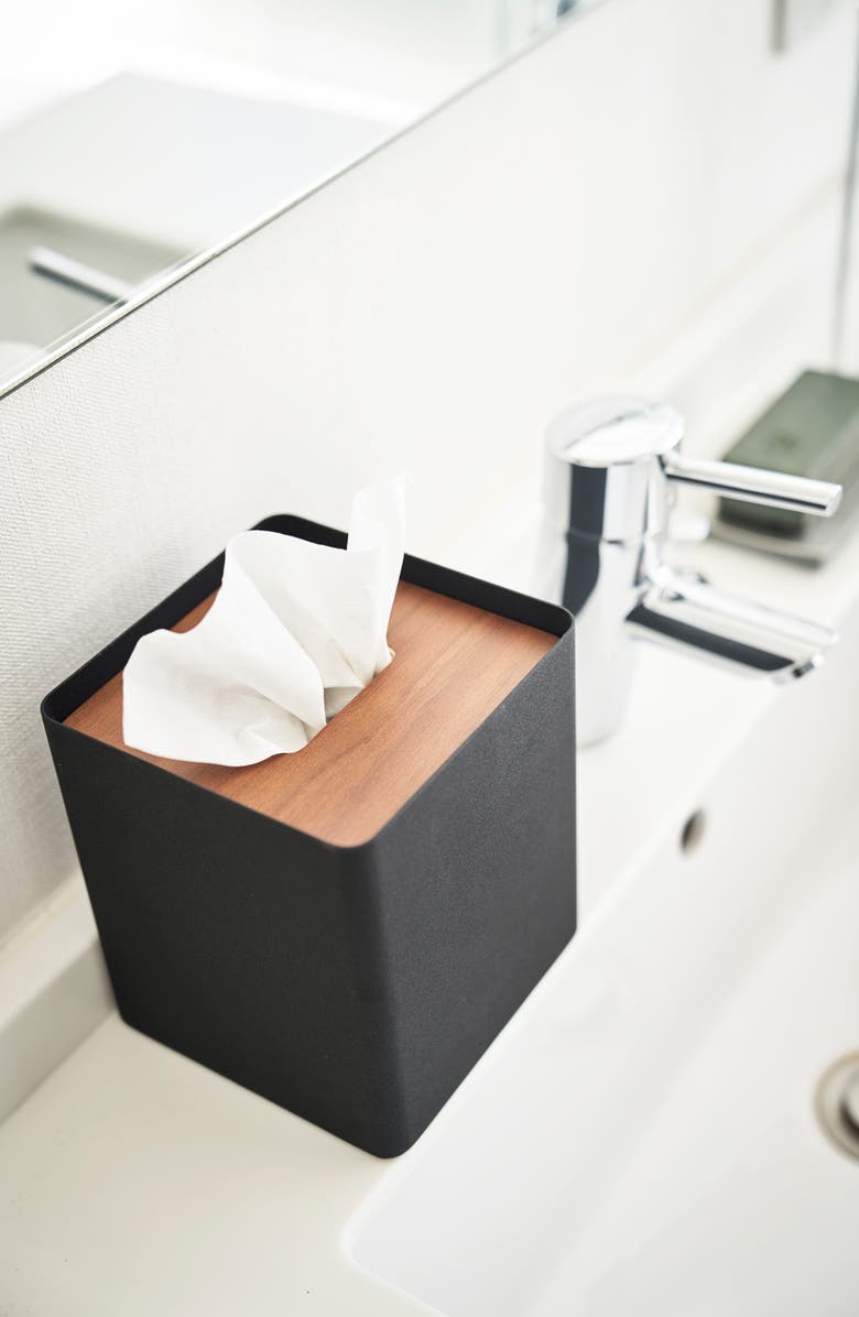 Yamazaki Square Tissue Box Case, Alternate, color, Walnut