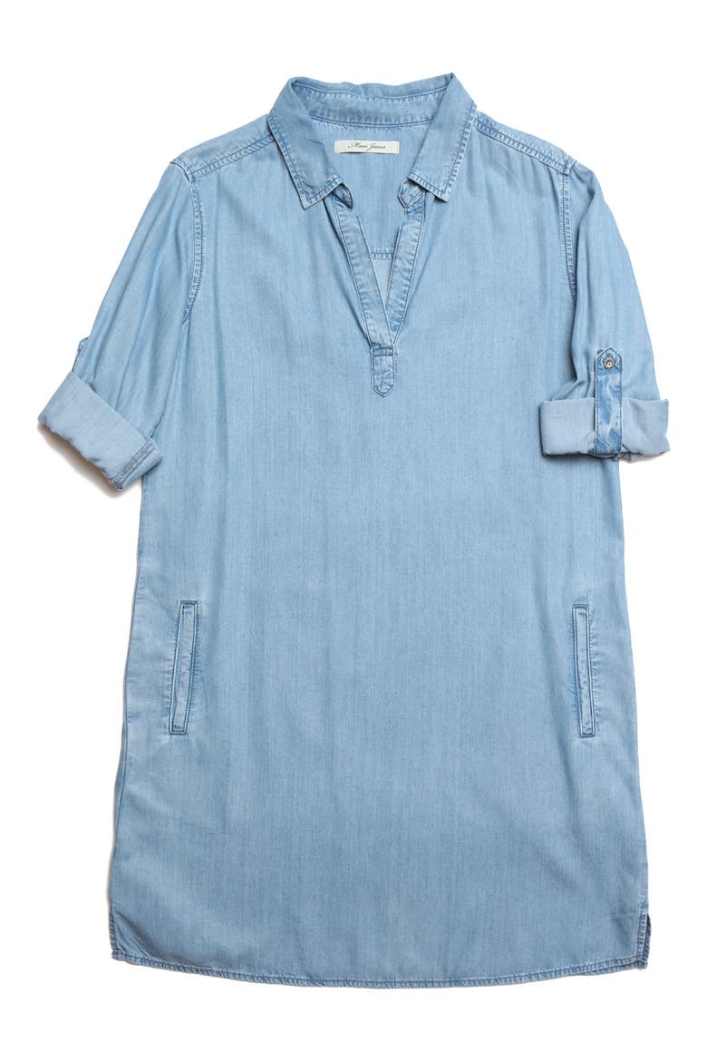 Lara Chambray Shirtdress, Alternate, color, LIGHT TENCEL DENIM