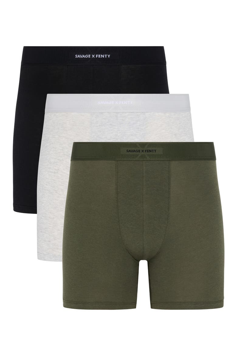 Assorted 3-Pack Boxer Briefs, Main, color, BLACK CAVIAR/GREEN
