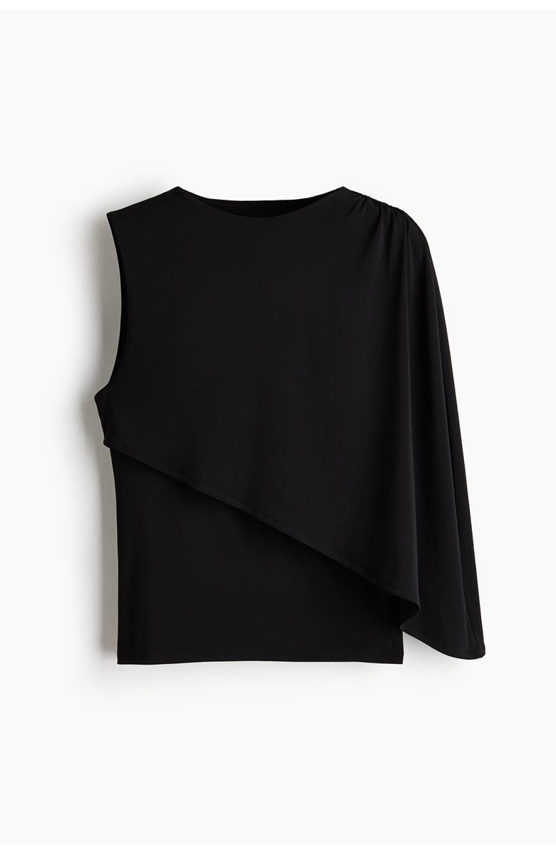 H&M Cape-detail Top, Alternate, color, Black
