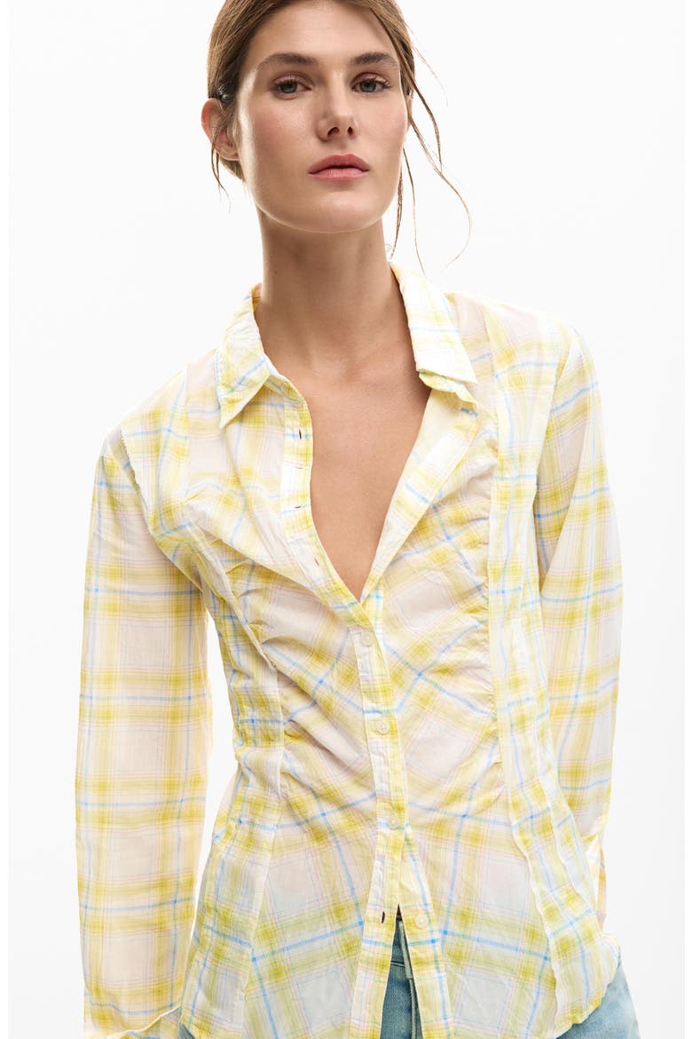 Plaid Woven Shirt, Alternate, color, YELLOW