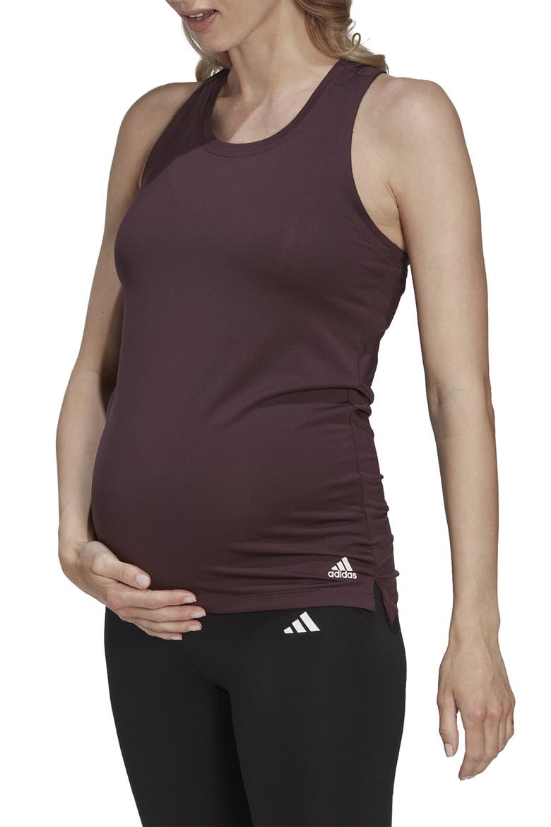 AEROREADY Designed 2 Move Tank Top, Main, color, SHADOW MAROON/ WHITE