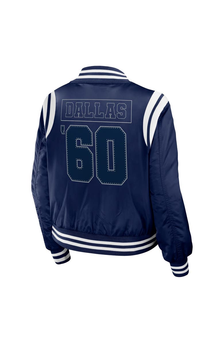 WEAR by Erin Andrews Women's WEAR by Erin Andrews Navy Dallas Cowboys Bomber Full-Zip Jacket, Alternate, color,