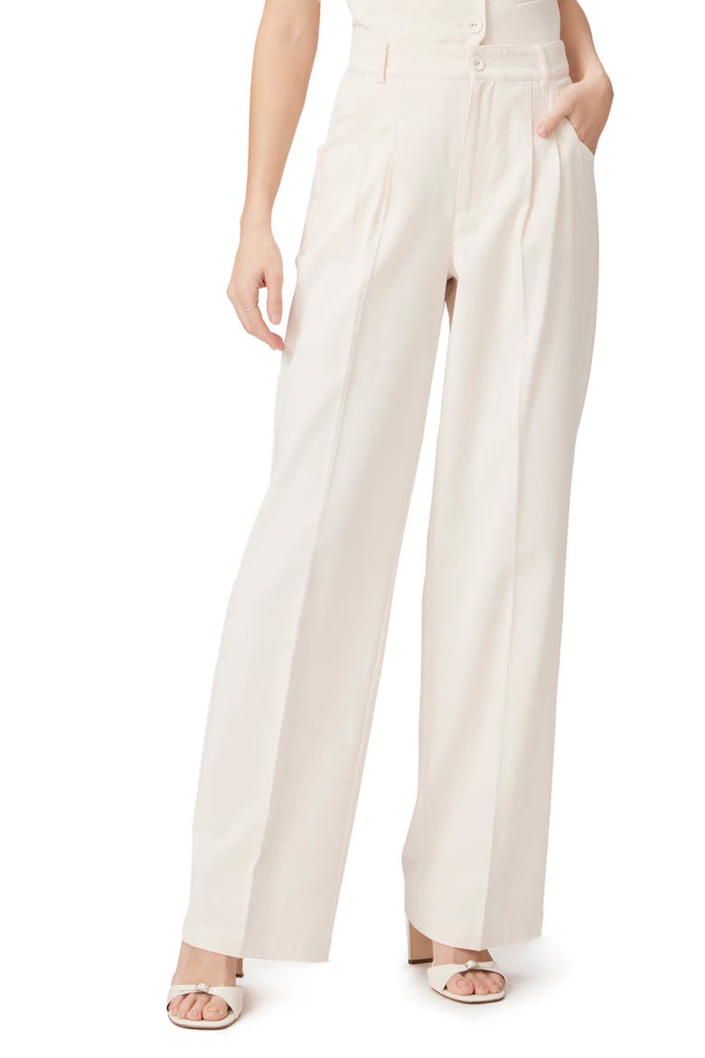 Merano Pleated Straight Leg Pants, Main, color, CREAM