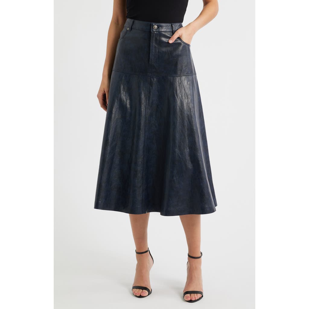Kobi Halperin Rhea Faux Leather Midi Skirt In Black