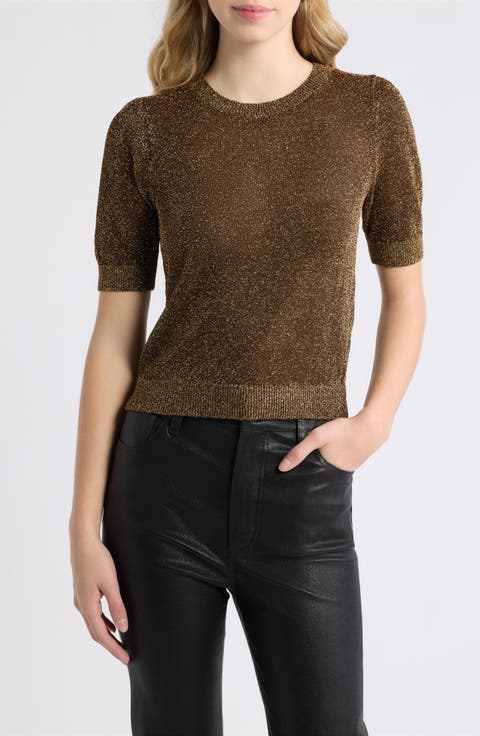 The Metallic Gathered Sweater