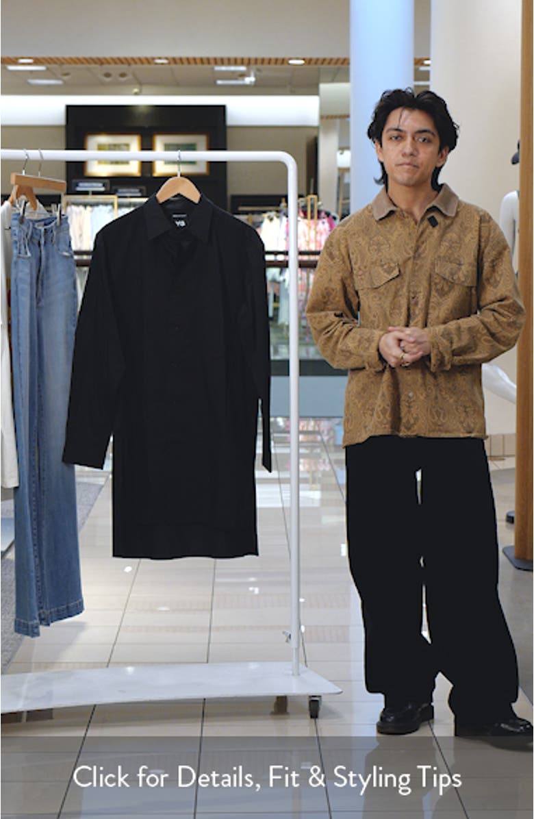 Graphic Longline Button-Up Shirt, sales video thumbnail
