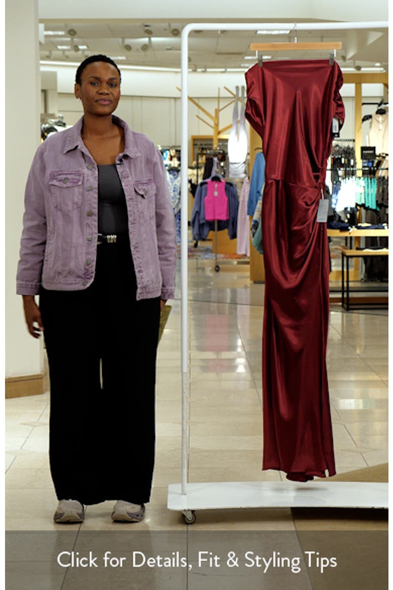 One-Shoulder Satin Sheath Gown video