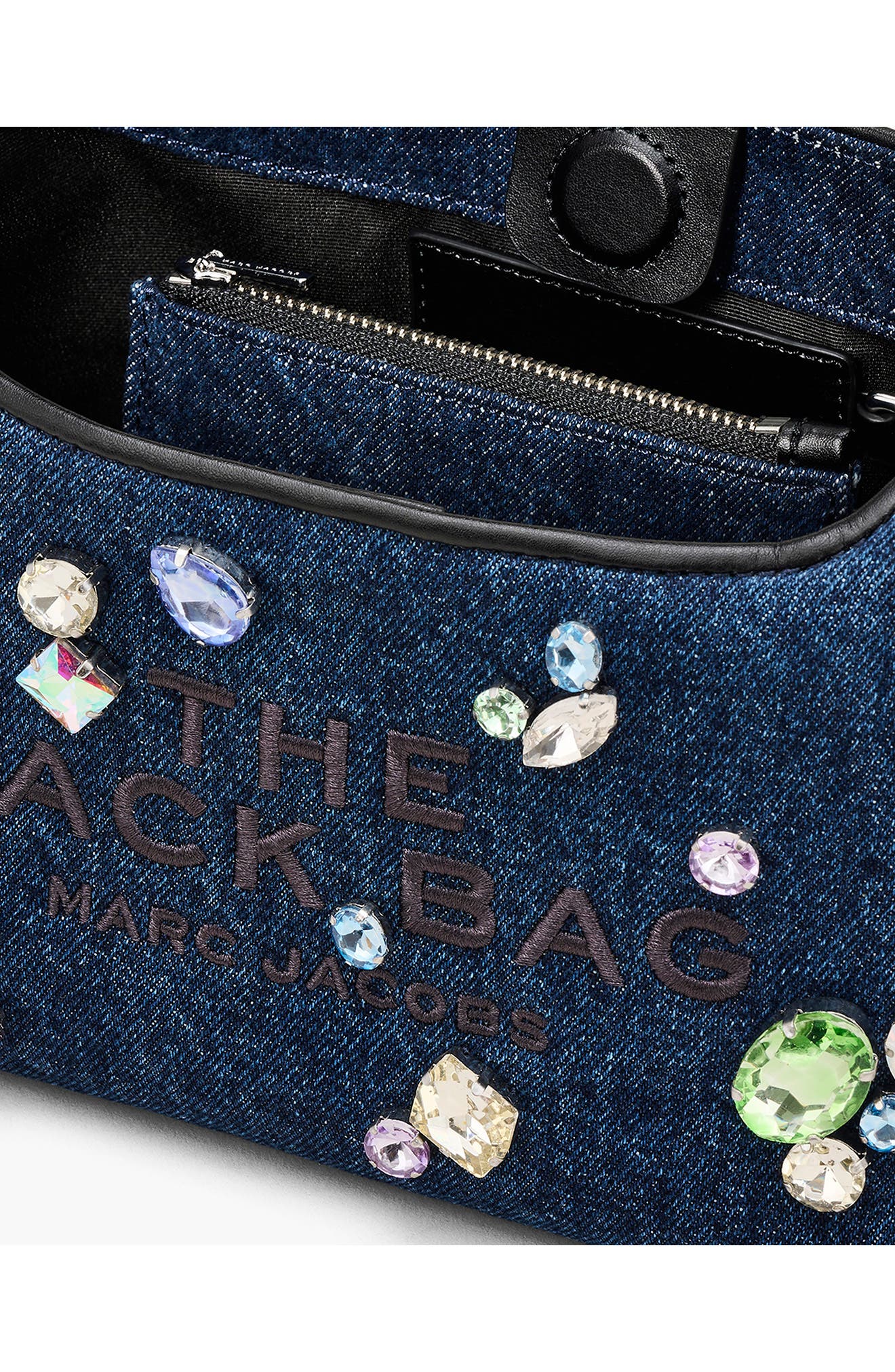 Marc Jacobs The Mini Embellished Denim Top Handle Bag, Alternate, color, 