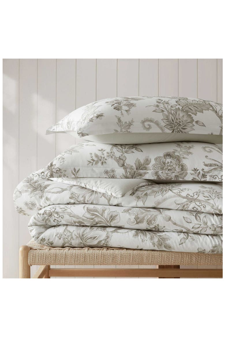 Avery Floral Cotton Duvet Set, Alternate, color, MOONLIGHT GREY