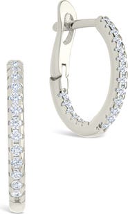Sterling Forever Lilia Cubic Zirconia Infinity Huggie Hoop Earrings
