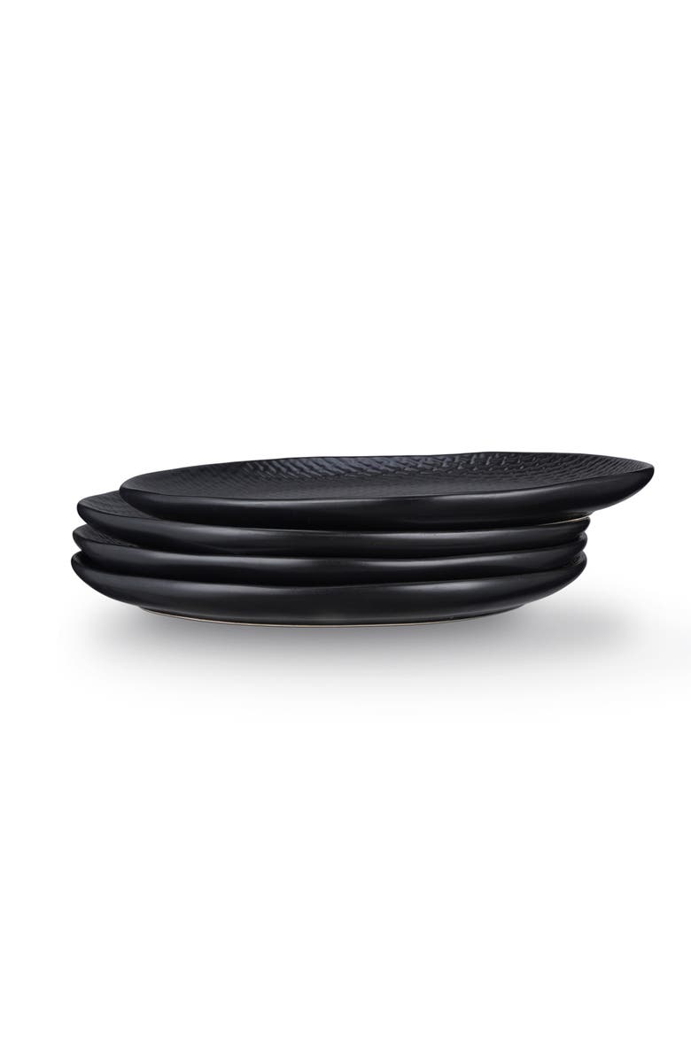 Stone Lain Abigael Stoneware 4-Piece Dinner Plate Set, Alternate, color, Black